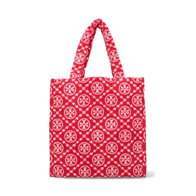 Tory Burch Fourre-tout T-Monogram' Terrycloth Tote Bag – Red Red