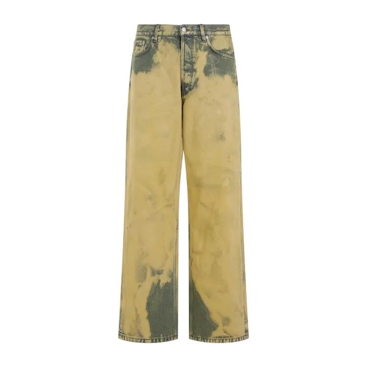 Dries Van Noten - Lime Yellow Cotton Pine Pants - Größe 32 - gelb