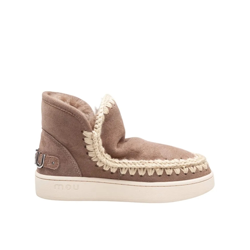 Mou Stiefel New Eskimo Nubuck Sneakers With Metal Logo Brown