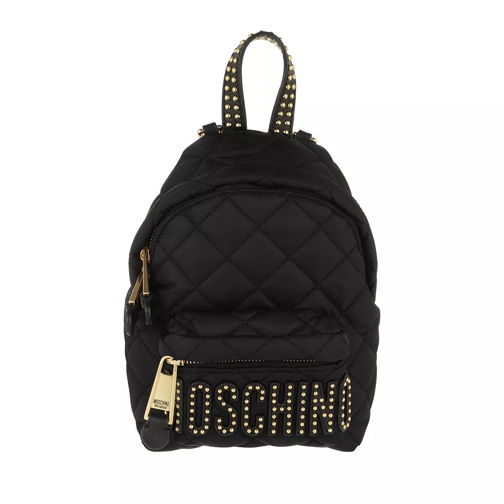 Moschino Quilted Logo Backpack Nylon Black Rucksack