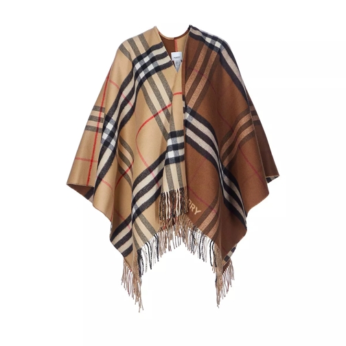 Burberry Tartan Wool Cashmere Medium Ponchos Arc Brown Ullhalsduk