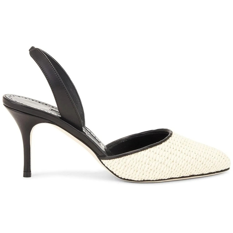 Manolo Blahnik T-shirt Manolo Blahnik Casam 70 Raffia Pumps schwarz