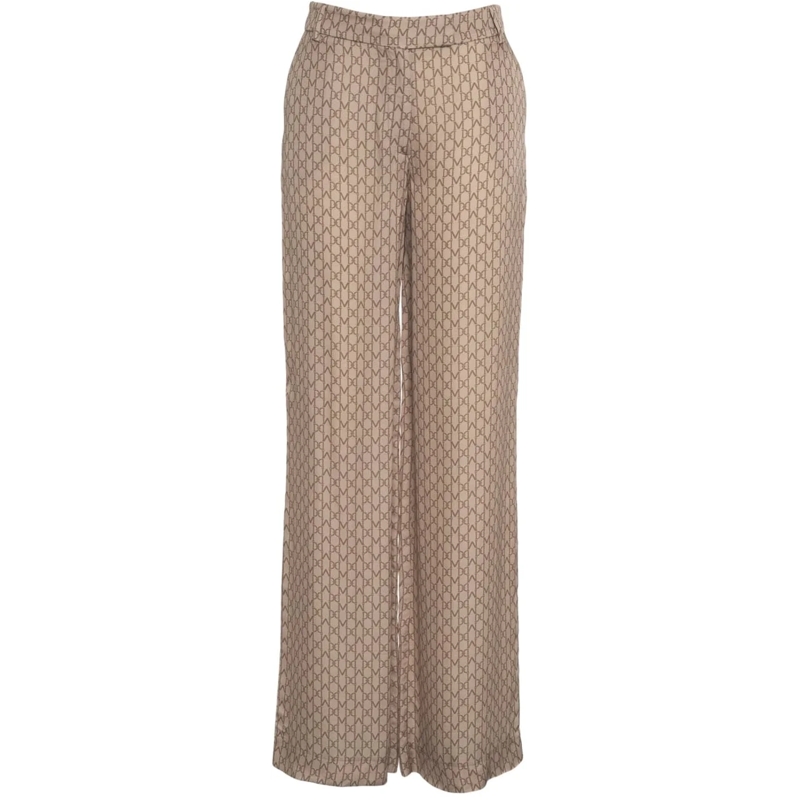 Guess Pantalon Palazzo pants with logo print beige
