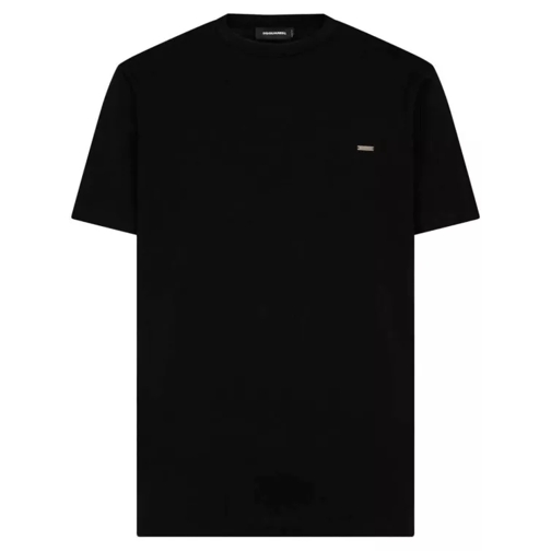 Dsquared2 Black  Logo-Plaque Cotton T-Shirt Black 