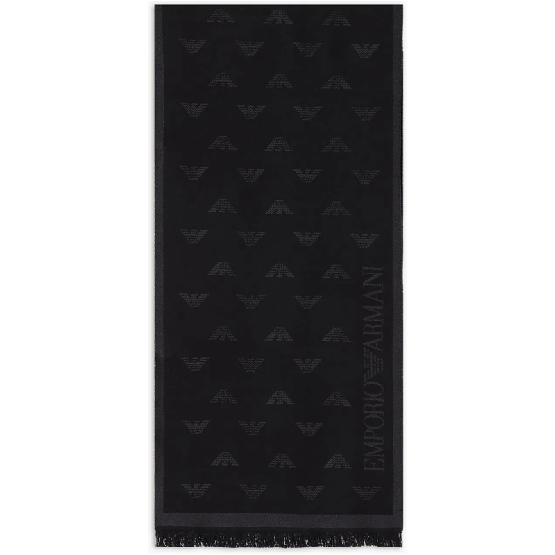 Emporio Armani Écharpe en laine Scarfs Anthracite grau