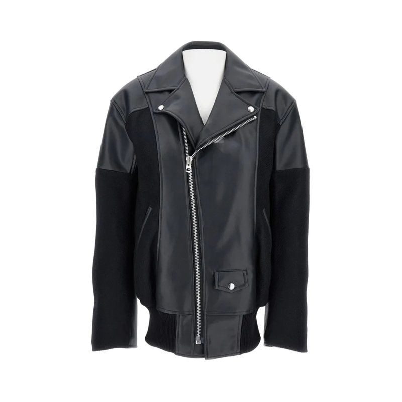 Junya Watanabe Leren jas Faux Leather Jacket Black