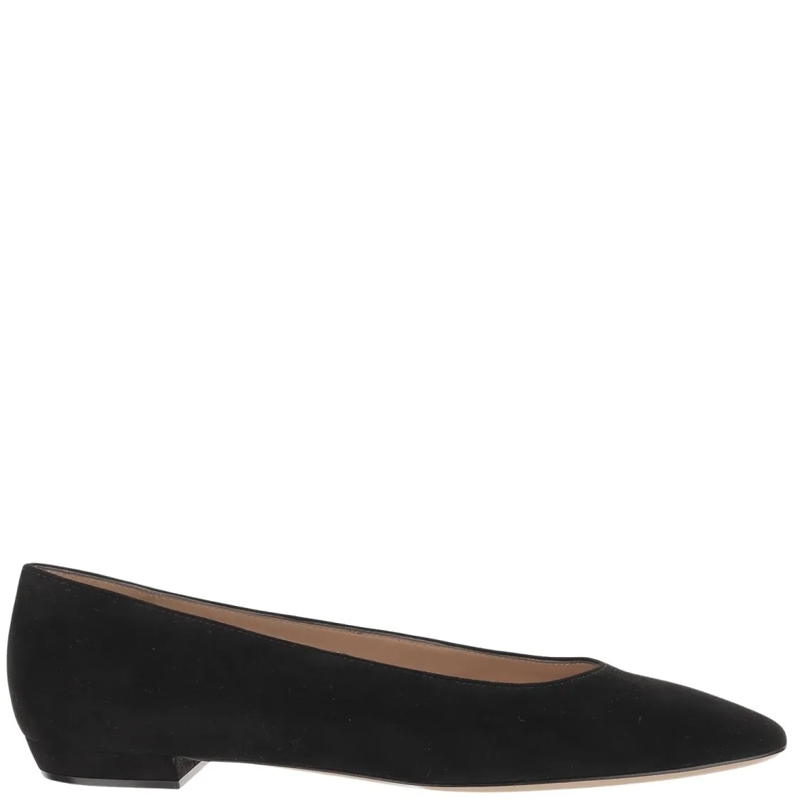 Gianvito Rossi Ballerinas Black Suede Ballerina Flats Black