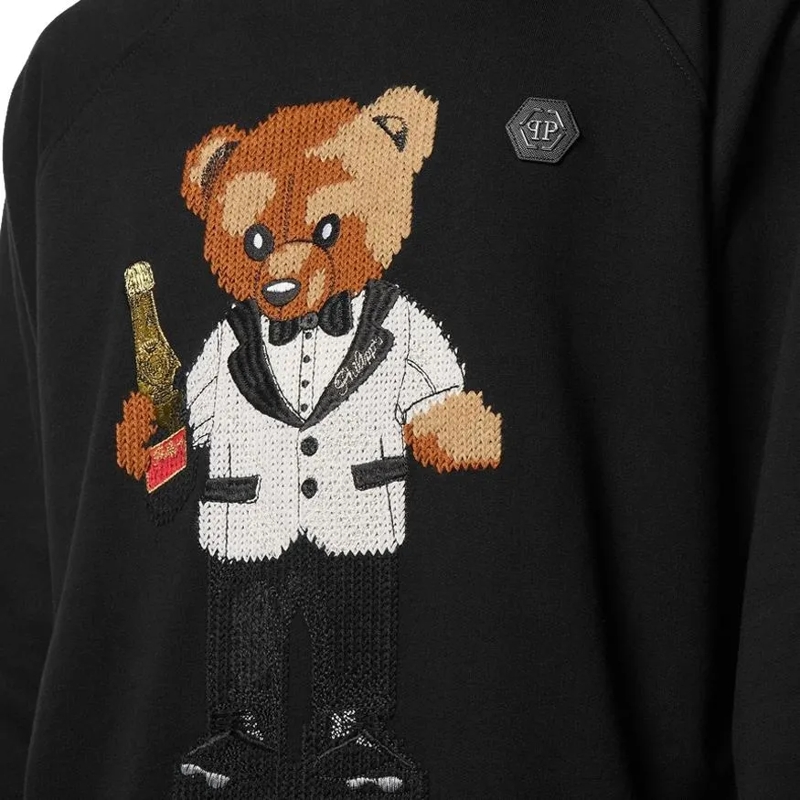 Philipp Plein Sweatjacke Kapuzen-Sweatshirt Teddy schwarz(Image 5)