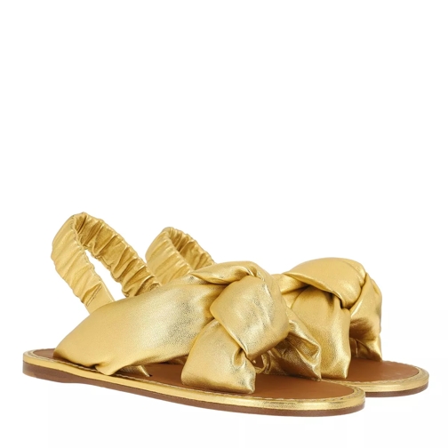 Miu Miu Sandals Leather Gold Sandal