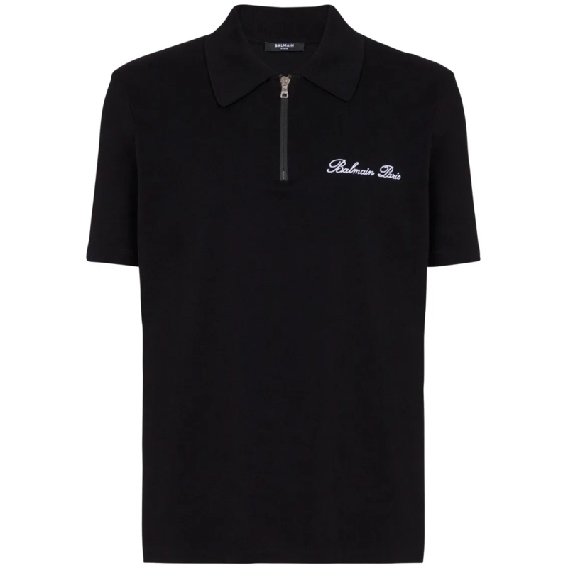 Balmain Polohemd Cotton Piqué Polo Shirt Black