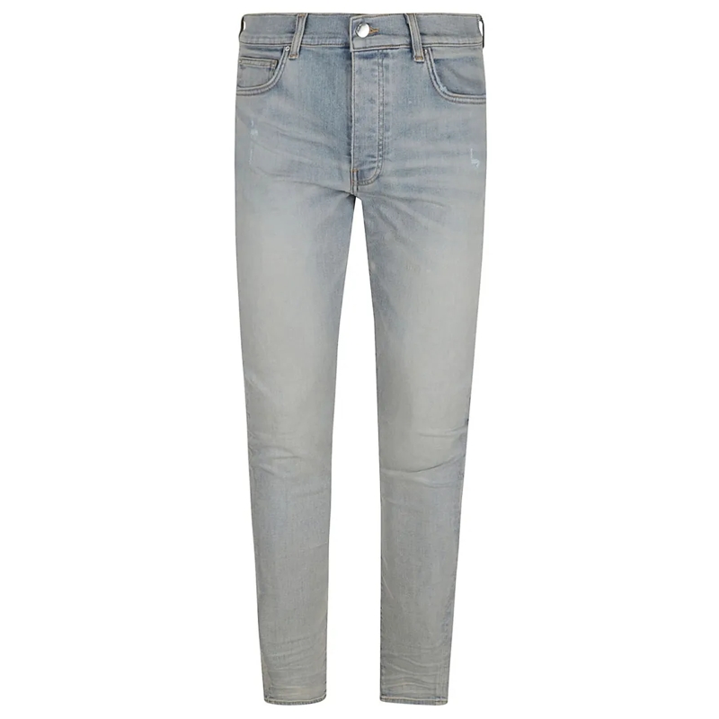 Amiri Jeans Light Faded Distressed Skinny Jeans Grey