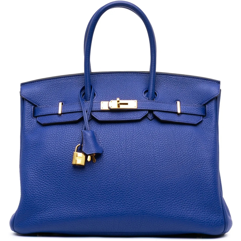 Hermès Tote Togo Birkin Retourne 35 blau