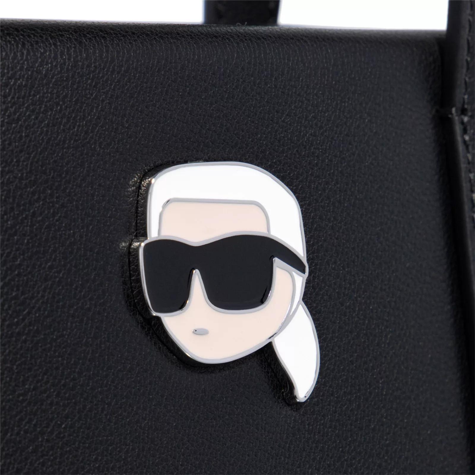 Karl Lagerfeld Shoppers K Ikonik 2.0 Leather Tote Pin in zwart