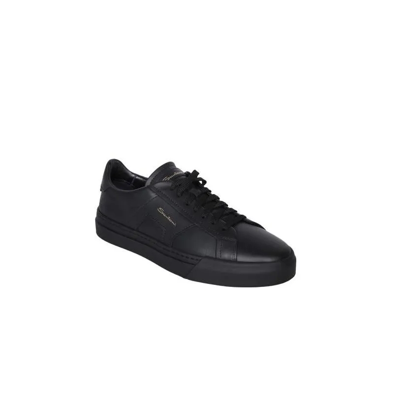 Santoni Low-Top-Sneaker Superior-Quality Leather Sneakers Black