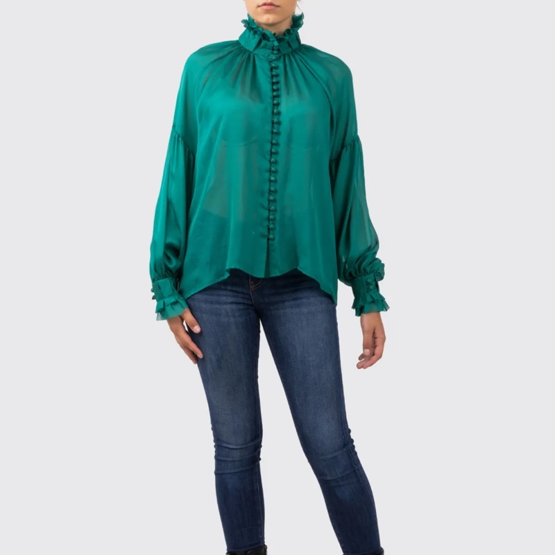 Helene Galwas Bluse Seidenbluse BABETT grün(Image 2)