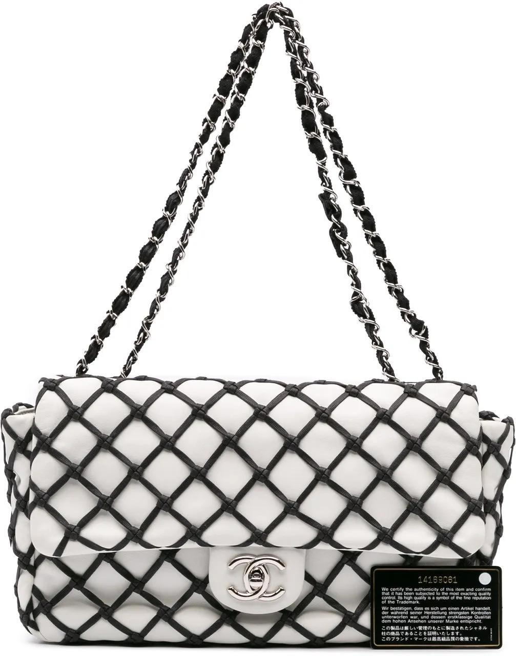 Thumbnail - Chanel Hobo Bags - Jumbo Calfskin Canebiers Net Flap - Gr. unisize - in Weiß - für Damen