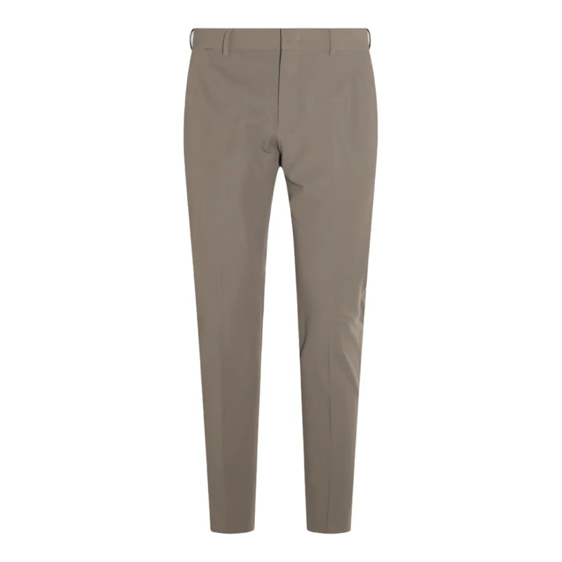 Pt Torino Chino Tailored Beige Trousers With Clean Front Brown