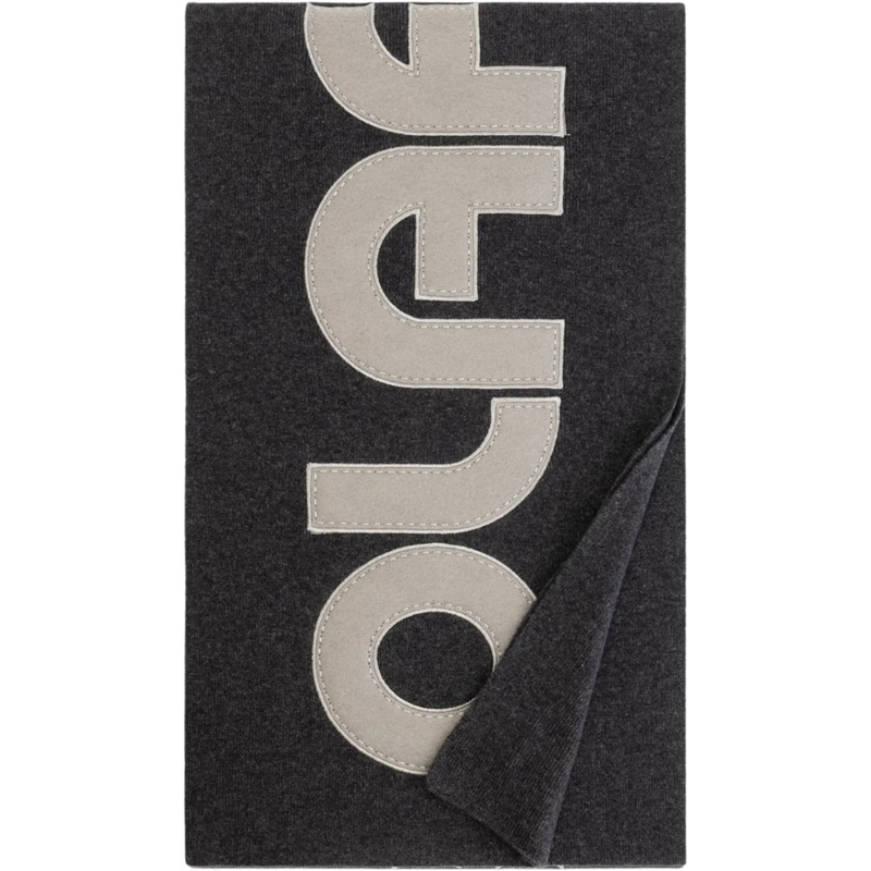 ØLÅF Écharpe en laine Olaf Retro Applique Scarf Sjaals Donkergrijs A2208 grau