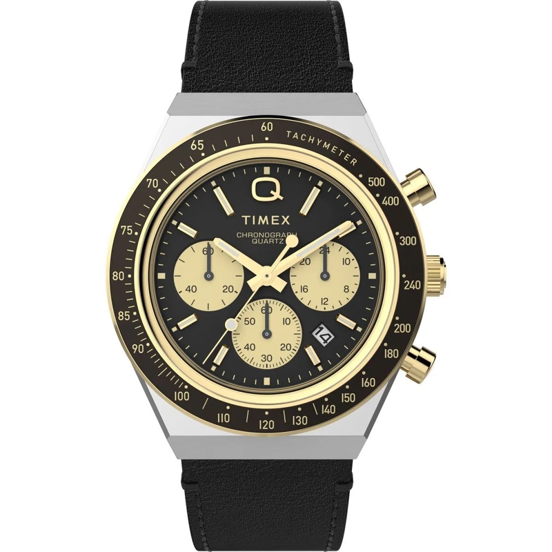 Timex Automatikuhr Quartz Analog Chronograph Q Timex® Chronograph schwarz
