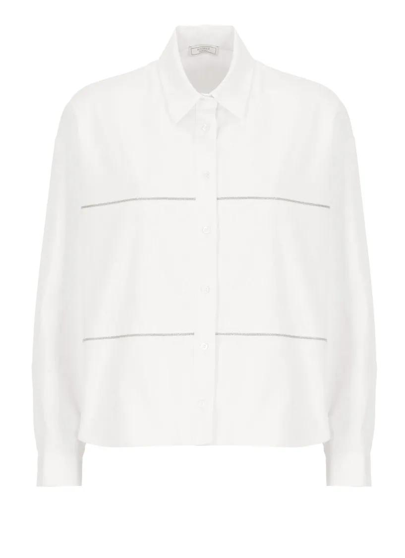 Peserico - White Cotton Shirt - Größe 42 - weiß