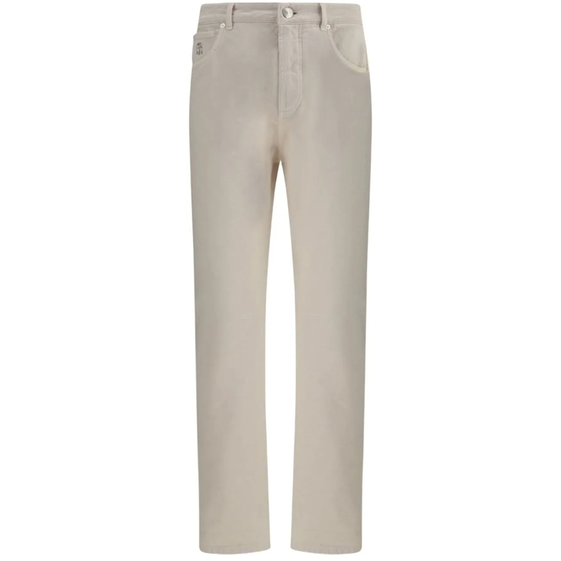 Brunello Cucinelli Jeans mit geradem Bein Trousers Cream weiß