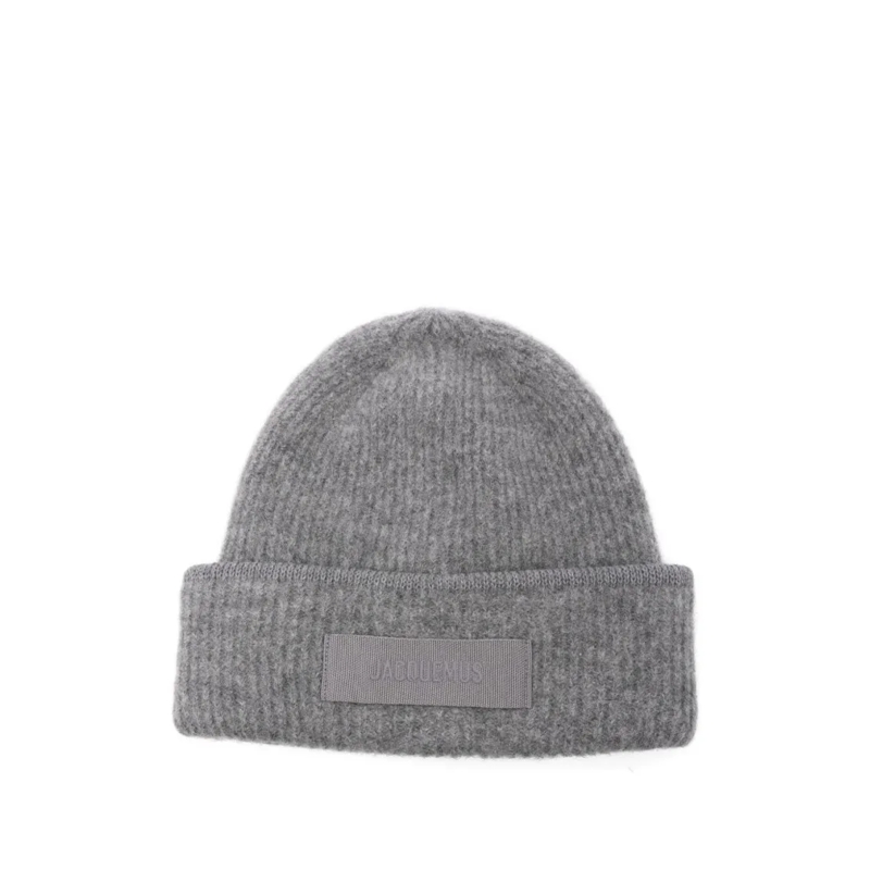 Jacquemus Hut Light Grey Knitted Beanie Grey