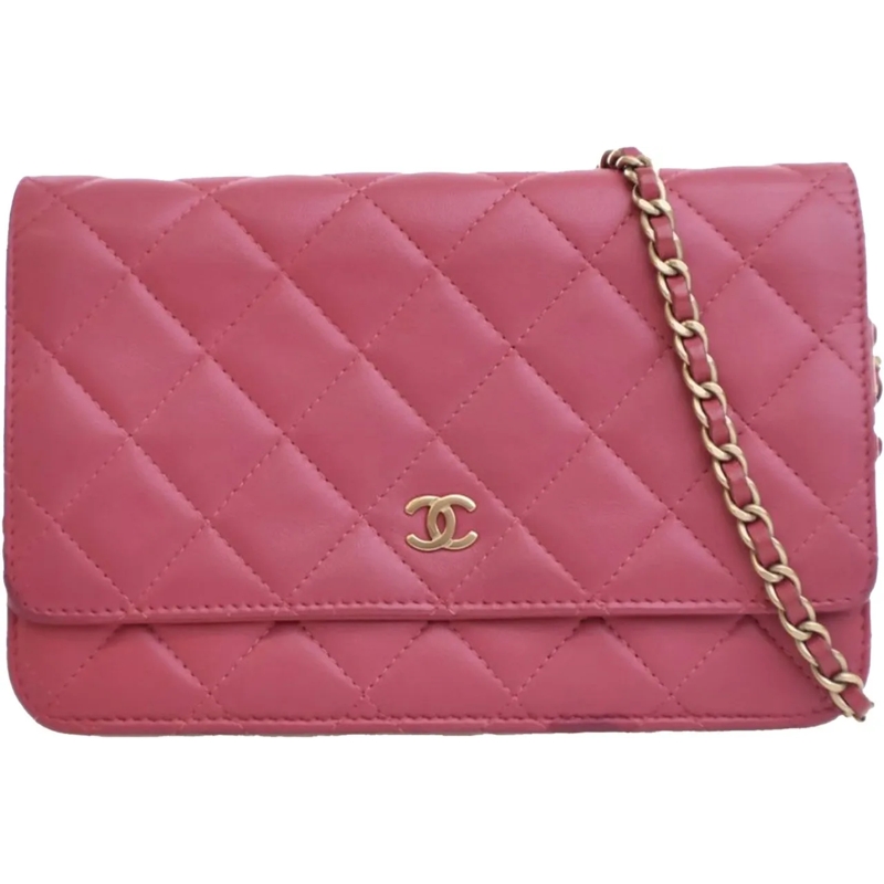 Chanel Schultertasche Classic Lambskin Wallet on Chain rose