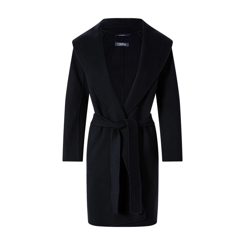S Max Mara Mantel Mantel Messi aus Schurwolle dunkelblau