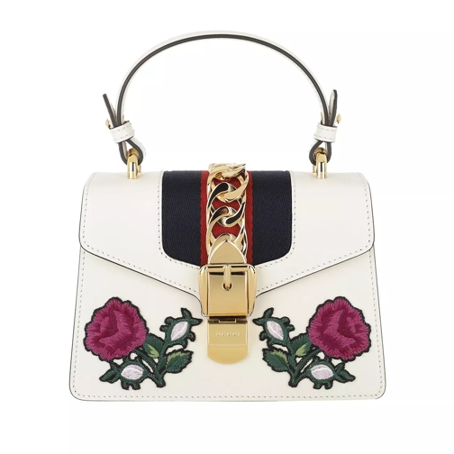 Gucci Sylvie Embroidered Mini Bag White/Multi Crossbody Bag