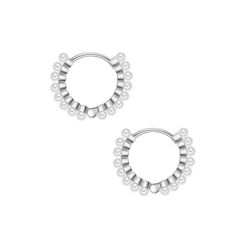 Glanzstücke München Ohrhänger Sterling Silber Perlen-Creolen Perle (synth.) weiss(Image 3)