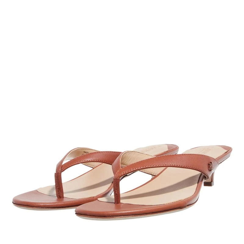 Lauren Ralph Lauren Flip Flops Francesa Sandals Heel Sandal Lauren Tan(Image 2)