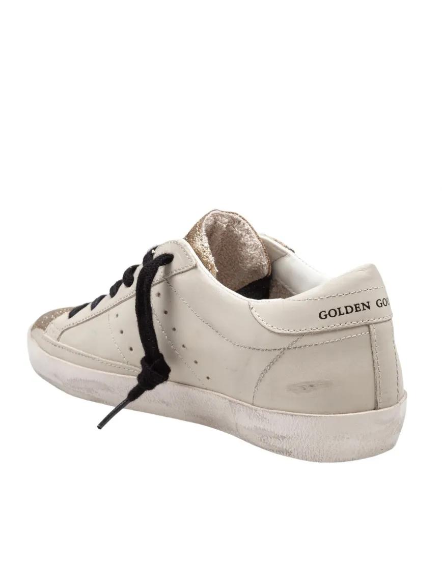 Thumbnail - Golden Goose Low-Top Sneaker - Gold Glitter Sneakers With Pony Hair Star Accent - Gr. 37 (EU) - in Beige - für Damen