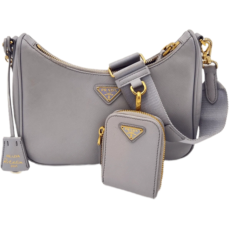 Prada Fourre-tout Prada Leather Chain - Light Blue blau(Image 3)