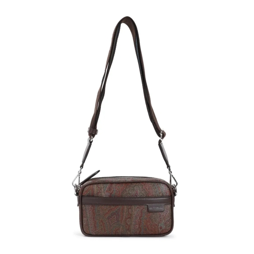 Etro Schoudertas Crossbody Brown Cotton Camera Bag Brown