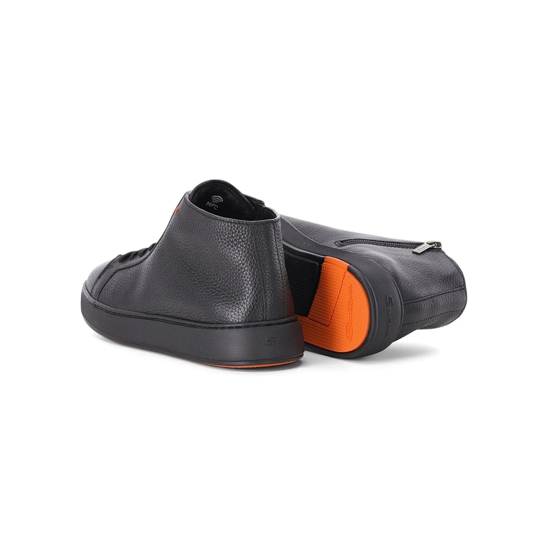 Santoni Schuhe Hohe Sneaker aus Leder schwarz(Image 2)