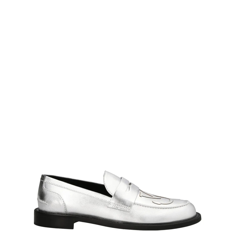 J.W.Anderson Mocassin Silver Leather Loafers Silver