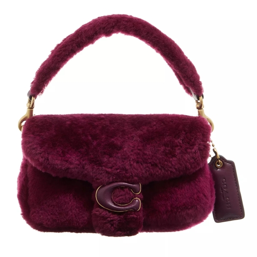Coach Leather Covered C Closure Shearling Pillow Tabby 1 Fuchsia Crossbody Bag