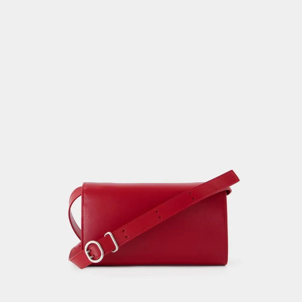 Jil Sander Hobo bags All Day Crossbody Leather Red in rood