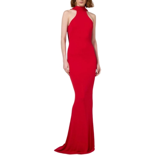 Elisabetta Franchi Midi-Kleider Robe longue jersey Rouge dos nu bijoux Elisabetta  rot