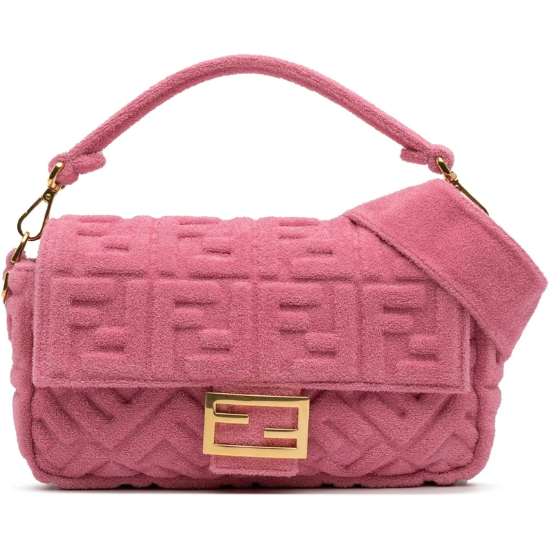 Fendi Sac à bandoulière Zucca Embossed Terry Cloth Baguette Satchel rose