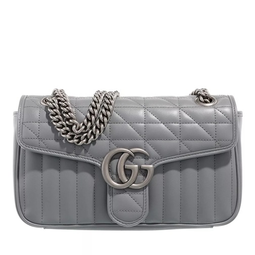 Gucci Small GG Marmont Shoulder Bag Leather Grey Crossbody Bag