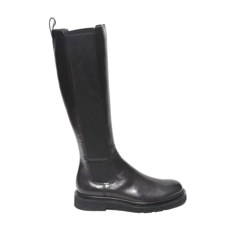 Guglielmo Rotta Bottes Black Nappa Boot With Side Elastic Black