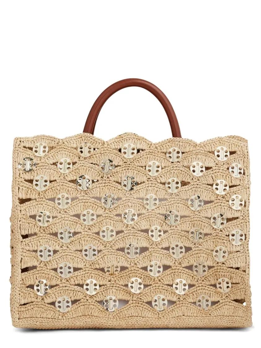 Paco Rabanne Totes & shoppers Rafia Bag. in bruin