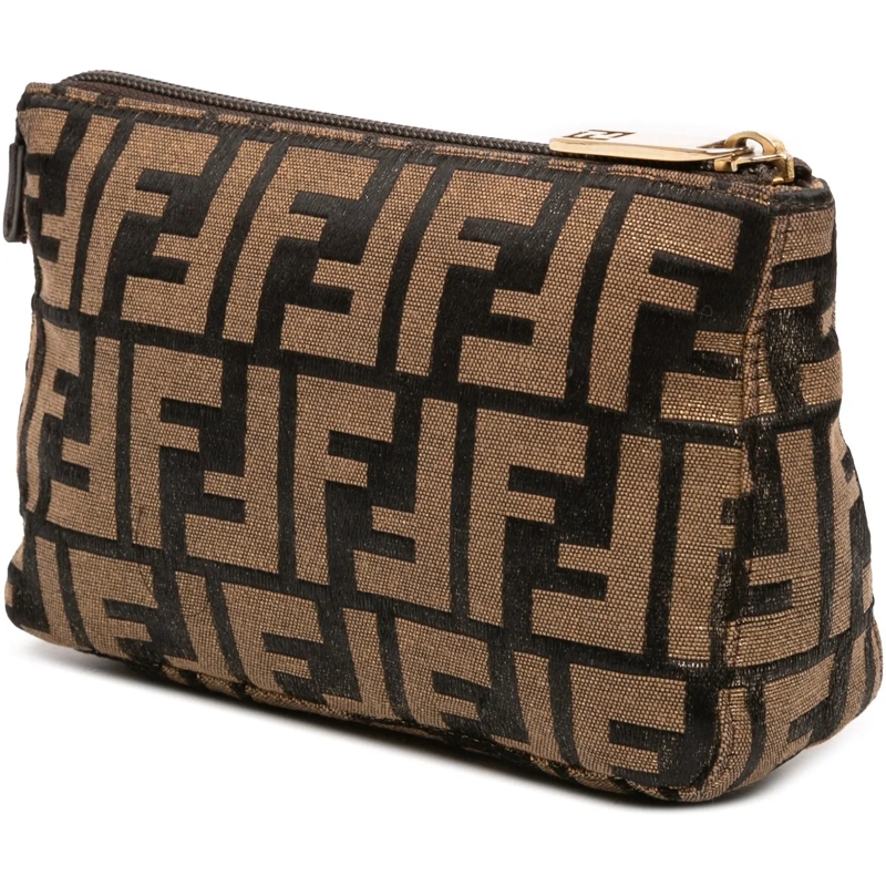 Fendi Necessaire Zucca Canvas Clutch braun