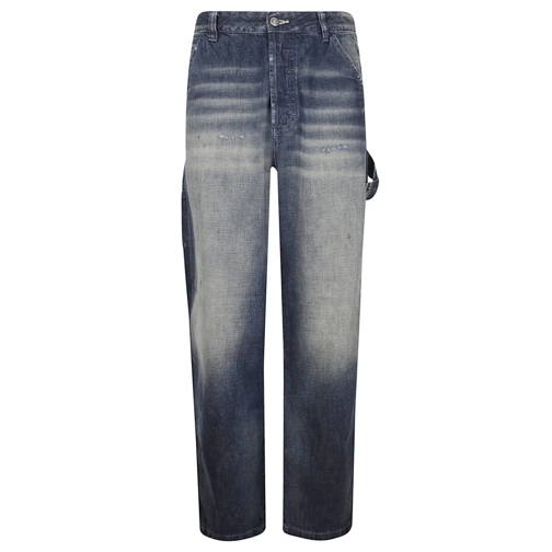 Diesel Jeans Men's High-Waisted Wide-Leg Jeans Blue