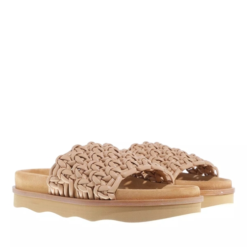 Chloé Wavy Mules Leather Quit Brown Slide