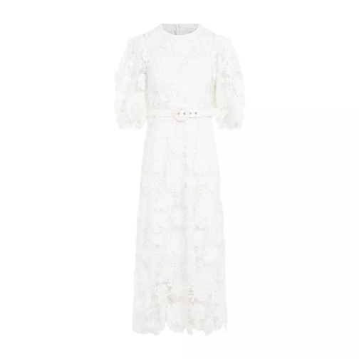 Zimmermann Halliday Lace Flower Midi Dress White 