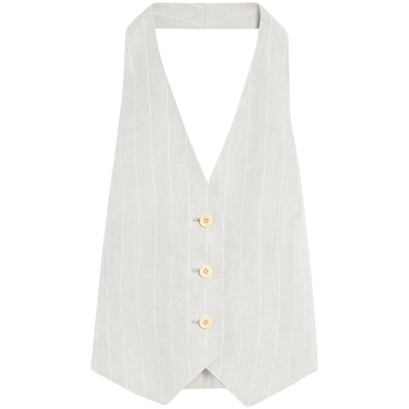 Max Mara Blazer Batavia Cotton-Linen Vest White