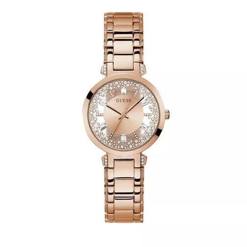 Guess Crystal Clear Ladies Rose Gold/Bronze Quartz Horloge