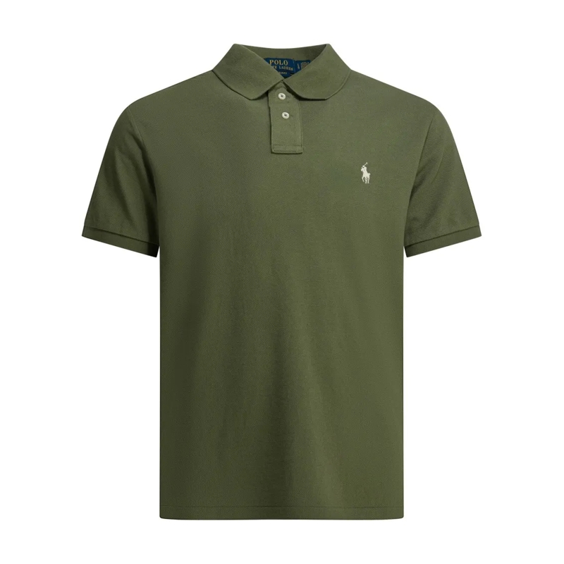 Polo Ralph Lauren Polohemd Classic Green Polo Shirt With Textured Fabric And  Grey